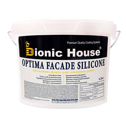 Optima Facade Silicone — Зносостійка гідрофобна силікон-акрилова фарба для мінеральних фасадів, фото 1