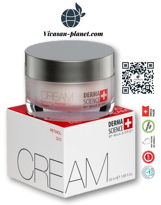 Крем для обличчя Mila D`Opiz з ретинолом Q10 Вівасан Retinol Day Cream Швейцарія 50 мл