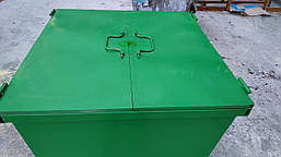 Бак металевий, з кришкой та колесами,750 л чорний, фото 4