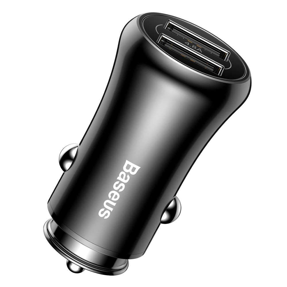 Автомобільний зарядний пристрій Baseus F635 Gentleman CCALL-GB01 4.8A 2 USB, Black