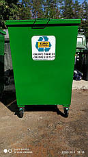 Бак металевий, з кришкой та колесами,750 л чорний, фото 5