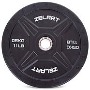 Диски 51 мм 5 кг (диски) бамперні для кросфіту Zelart Bumper Plates, фото 4