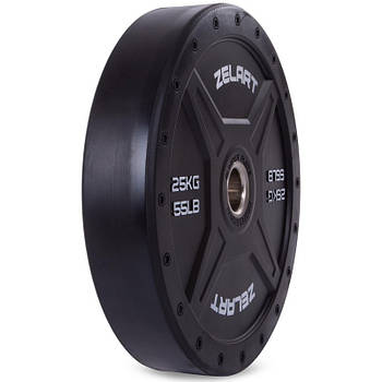 Диски 51 мм 25 кг (диски) бамперні для кросфіту Zelart Bumper Plates