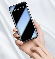 Портативний зарядний пристрій Power Bank 20000 mAh дзеркальний екран Цифровий дисплей 4 шнури заряджання Чорний, фото 4