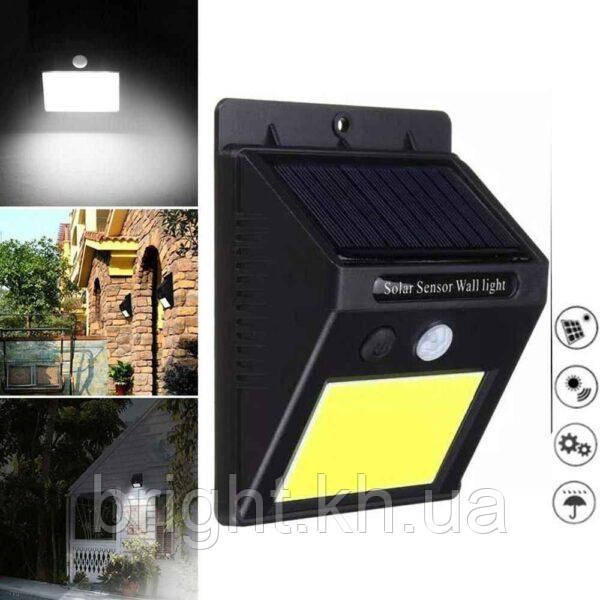 Настінний вуличний Світильник з сонячною панеллю і датчиком движенияSolar motion sensor Light сонячна батаре, фото 1