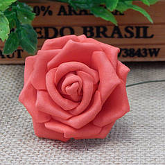 Троянда з фоамирана на дротику 5 см, червона