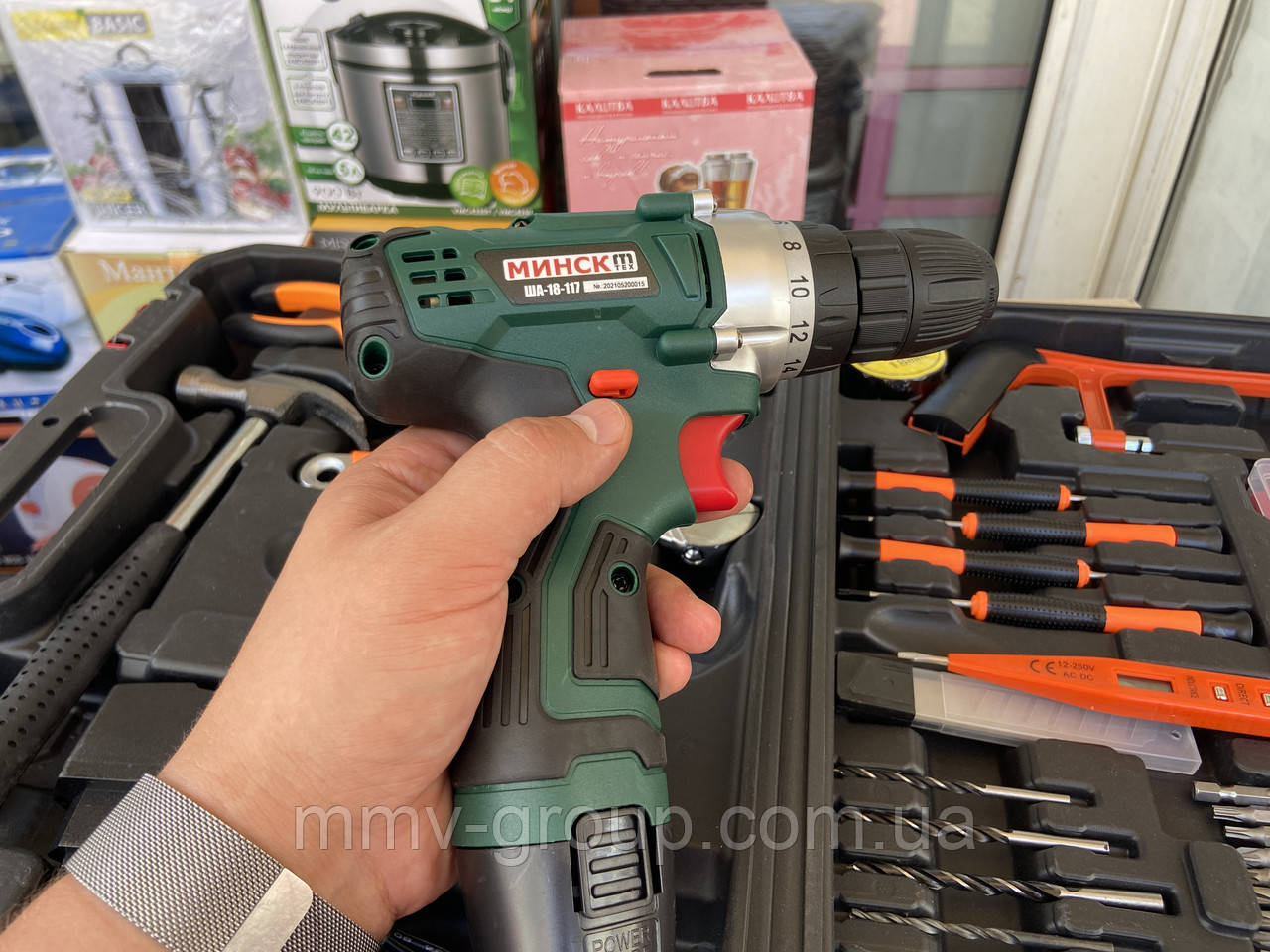 Шурупокрут із набором інструментів Мінськ МША-18-117, фото 1