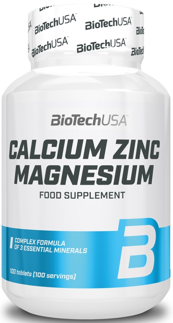 Biotech USA, Мікроелементи Calcium Zinc Magnesium, 100 таблеток, 100 таблеток