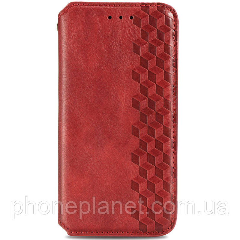 Кожаный чехол книжка GETMAN Cubic (PU) для Xiaomi Redmi Note 10 5G / Poco M3 Pro Штучна шкіра, Слот для візитки, Червоний, фото 1