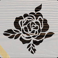 Многоразовый Большой трафарет из пластика цветок роза 15054 под покраску и штукатурку для стен фасадов