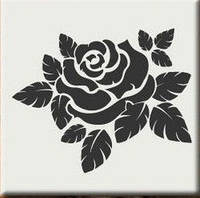 Многоразовый Большой трафарет из пластика узор цветок роза 15051 под покраску и штукатурку для стен фасадов
