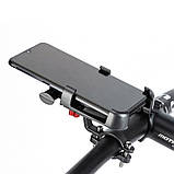 Алюмінієвий велосипедний тримач для смартфона PROMEND SJJ-290, срібло, кріплення поворотне, велодержатель, фото 4