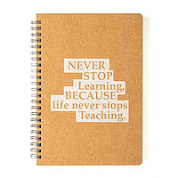 Блокнот на спирали А5 60л. Kirisketch эко крафт-картон 2мм Мотивация 11101