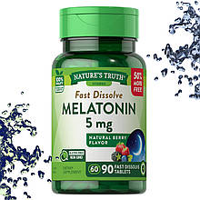 Мелатонін Nature's Truth Melatonin 5 мг (Ягідний смак) 90 таблеток