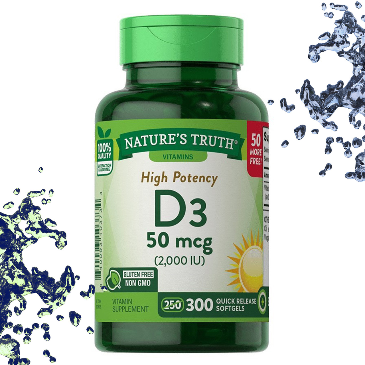 Вітамін Д3 Nature's Truth D3 50 mcg (2.000 IU) 300 гелевих капсул