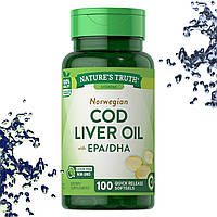 Масло печени трески Nature's Truth Cod liver Oil with EPA / DHA 100 гелевых капсул