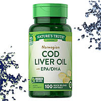 Масло печінки тріски Nature's Truth Cod liver Oil with EPA / DHA 100 гелевих капсул