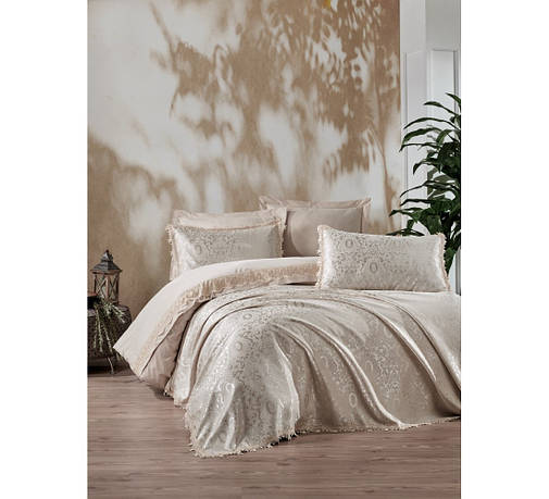 Постільний Набір З Покривалом Cotton Box CHI CHI ELEGANCE CAPPUCCINO двоспальний євро, 250x260, фото 1
