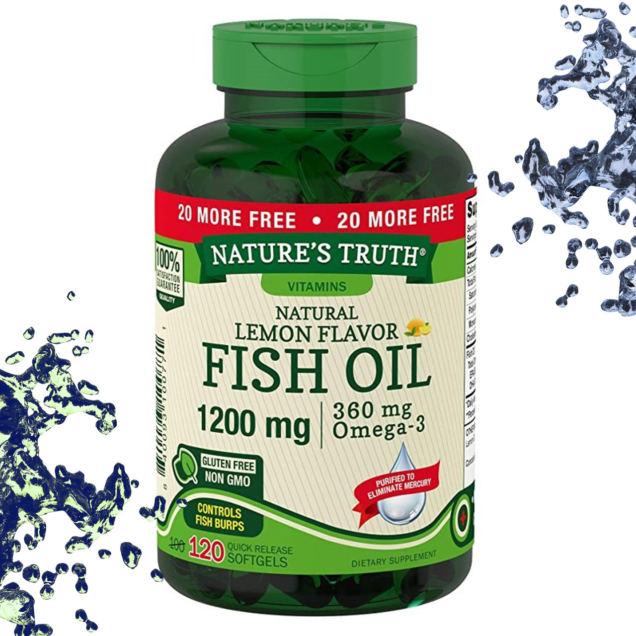 Риб'ячий жир Nature's Truth Fish Oil 1200 мг (360 мг Omega-3) Лимонний смак 120 гелевих капсул