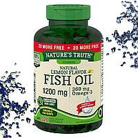 Рыбий жир Nature's Truth Fish Oil 1200 мг (360 мг Omega-3) Лимонный вкус 120 гелевых капсул