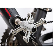 Компактні велосипедні педалі на промпідшипниках Promend R77 металік, алюмінієві легкі топталки з шипами, фото 2