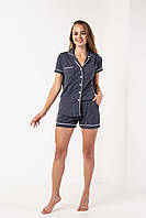 Женская пижама  с футболкой и шортами на пуговицах размеры S, M, L, XL