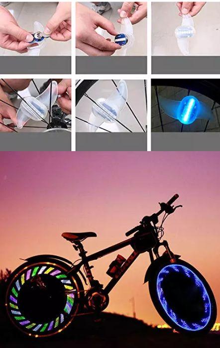 Підсвічування коліс на спиці веселка 7 LED 12-кольорів