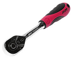 Тріскачка JTC 5023B 72зубца 3/8" 200мм (гумова ручка)