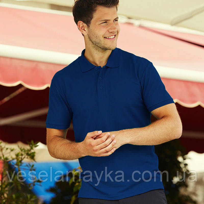 Темно-синя чоловіча сорочка поло Premium, фото 1