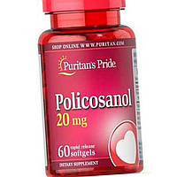 Поликозанол Puritan's Pride Policosanol 20 mg 60 гельових капсул
