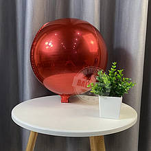 Повітряна куля сфера 4D фольгований червоний металік 15 дюймів 38 див.