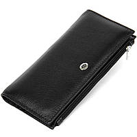 Вместительный кошелек для женщин ST Leather 19378 Черный. Натуральная кожа