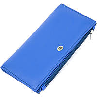 Вместительный кошелек для женщин ST Leather 19379 Голубой. Натуральная кожа