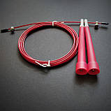 Оригінальна швидкісна скакалка для кроссфита для схуднення з підшипниками CIMA POWER 3 м Червоний (4PVC), фото 4