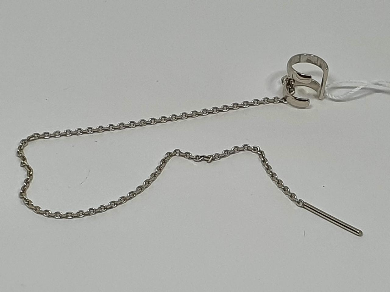 Срібна сережка-Кафф на Хелікс.   4792, фото 1