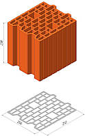 Блок керамический ТеплоКерам 25ЭКО-7,62 NF 250х250х238 мм
