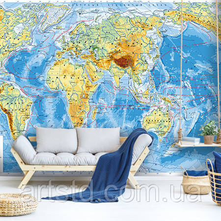 Фотообои Карта Мира Aртикул 10500 Стандарт, Штукатурка Деко — Купить ...