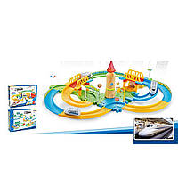 Залізниця на бат-ці,потяг 6,5см,міст,станція,дорожні знаки,37предм.,в кор-ці №8195(18)