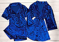Яркий женский домашний Халат в комплекте с пижамой. Женская одежда.