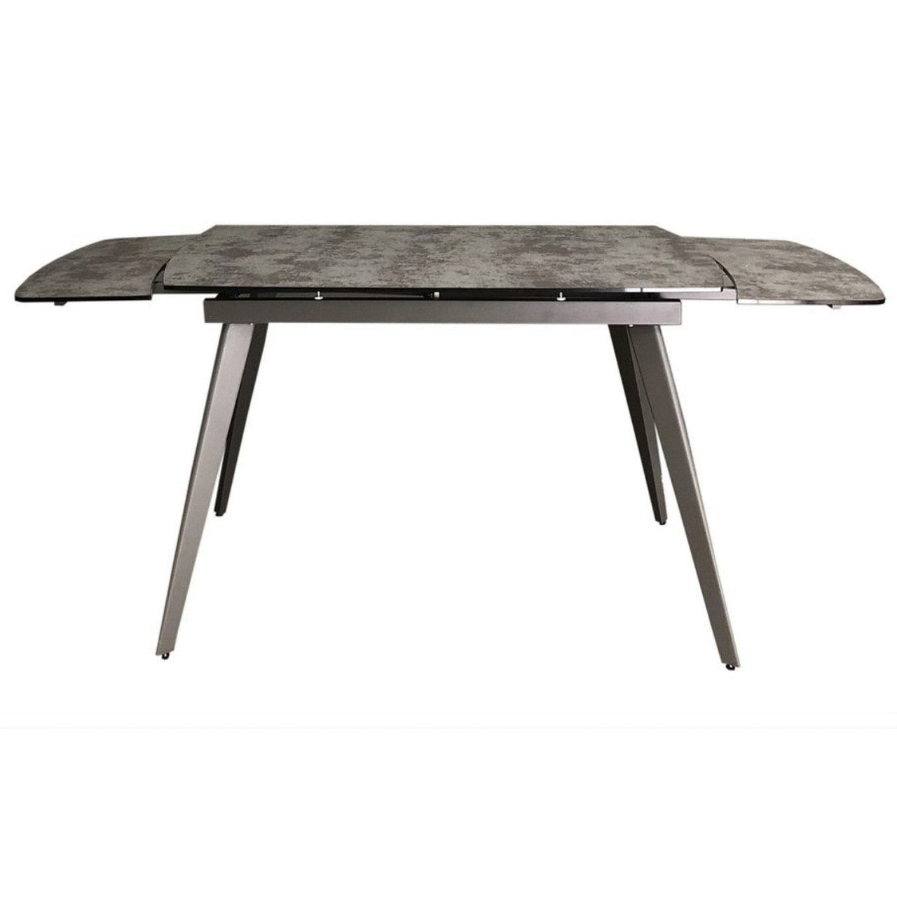Дизайнерский раздвижной серый стол со стеклянной столешницей под старину Concepto Largo Iron Grey 120-180х80см - фото 5 - id-p1348257849