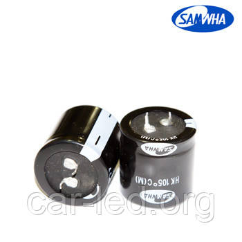 820mkf - 200v HK 25*45 SAMWHA, 105°C конденсатор електролітичний
