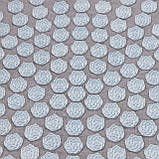 Масажний килимок Аплікатор Кузнєцова + валик масажер для спини/шиї/голови OSPORT Lotus Sun Mat Eco (apl-029) Сіро-небесний, фото 3