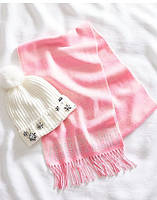 Комплект зимний Victorias Secret женская теплая зимняя шапка и шарф