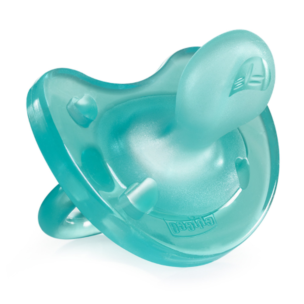 Пустушка силіконова (0-6 міс.) Блакитна Chicco Physio Soft (8058664051861)