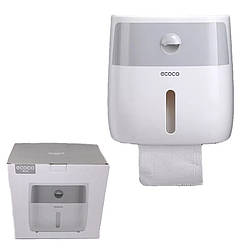 Тримач для туалетного паперу та серветок Ecoco з полкою Органайзер у ванну кімнату сірий