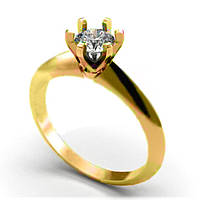 Золоте кільце з діамантом 0,48 карат