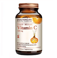 Витамин C 500 мг Пролонгированного Действия 200 таб Doctor Life Vitamin C 500 mg США Доставка из ЕС