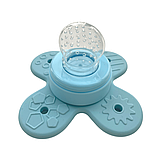 Ниблер силіконовий Kinderenok Nibi Teether 2in1 Блакитний, фото 3