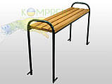 Лавка без спинки паркова металева 1500х400х500мм (сидіння-дерево) Зелений Kompred OL512, фото 2