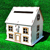 Весільна Казна Будиночок Будинок для Грошей 20 см Сімейний Банк Дерев'яна Коробка скриню скарбничка на весілля ЛДВП